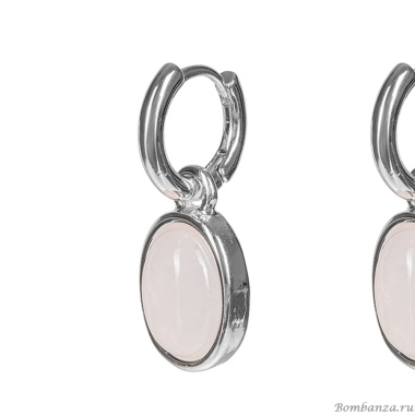 Серьги Fiore Luna, ROSE QUARTZ